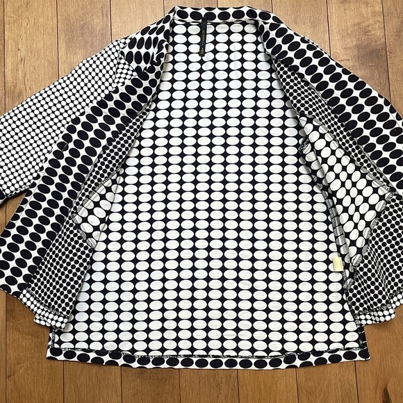 IC By CONNIE K Women's Black White Polka Dot jacket blazer S Red Button - Picture 13 of 14